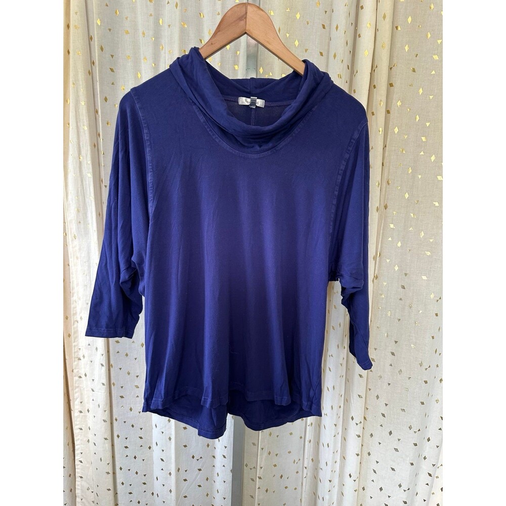 Heartstring Women's Cowl Neck 3/4 Dolman Sleeves Stretch Hi Lo Hem Blouse Top S